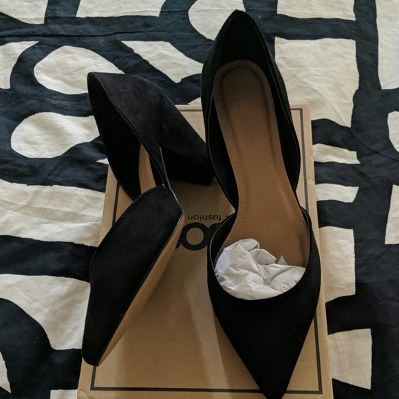 ASOS Black Faux Suede Cone Heel - Picture 2 of 3